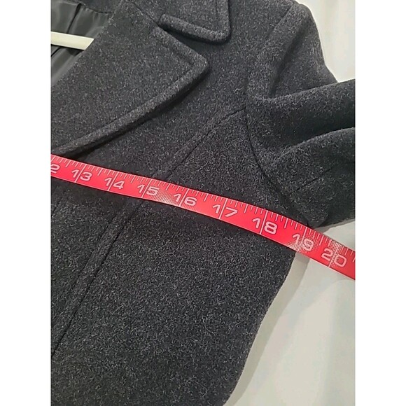 Anne Klein Knee Length Charcoal Gray Wool Winter Overcoat Size S - Picture 4 of 7